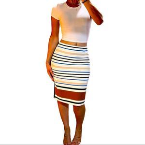 White House Black Market Multi Striped & Colored Pencil Skirt S : 2